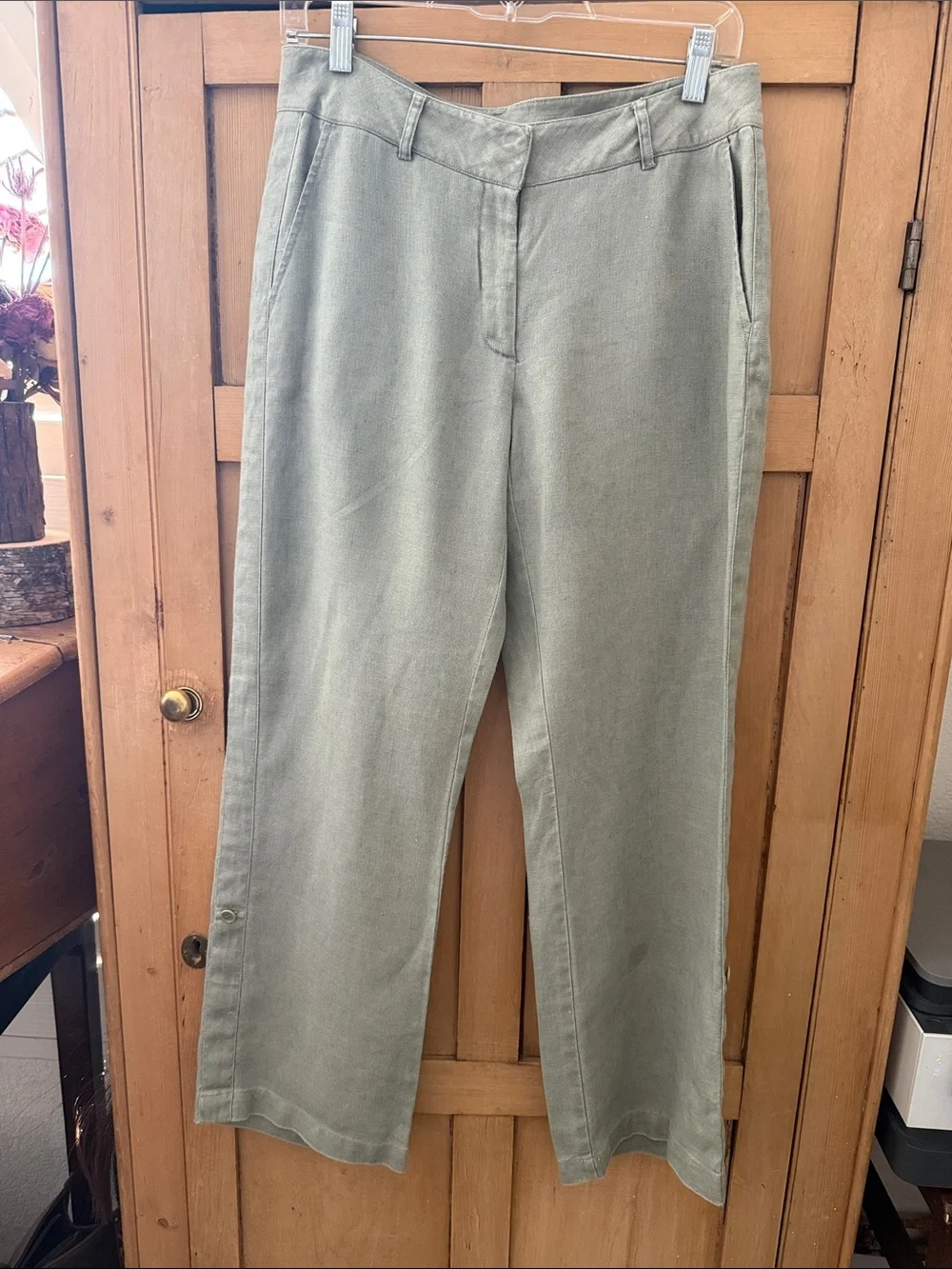 Calvin Klein Light Olive Straight-Leg Chinos